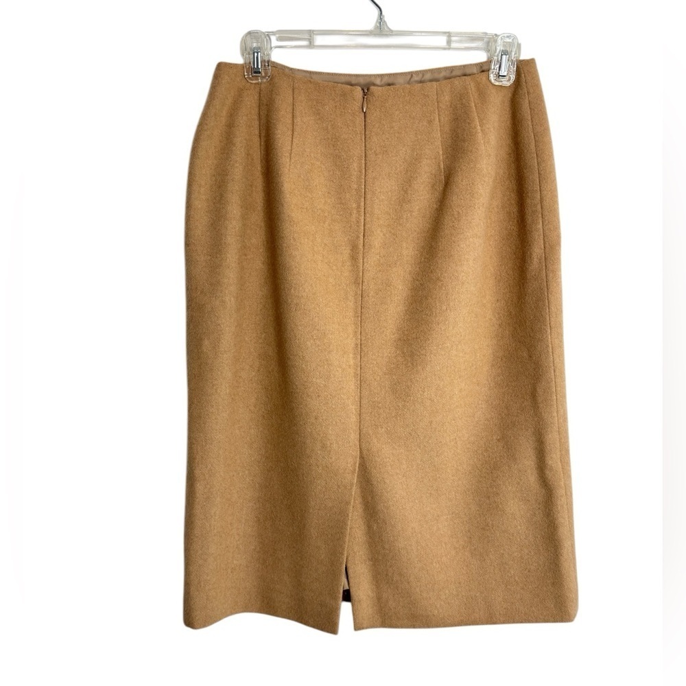 Talbots Pencil Skirt Women's Sz 8 Petite Tan Camel Hair Fitted Classic Secretary - Picture 3 of 12